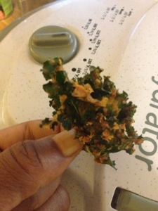 Finished piece of roasted red pepper kale